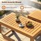 Patio 3-Piece Coffee Table and Stools Set Acacia Wood Outdoor
